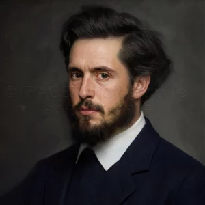 Portrait restauré de Claude Monet (1840 - 1926) jeune en ultra-haute définition par TRACES-photographie