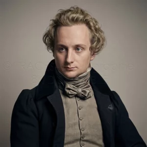 Portrait de Victor Hugo (1802–1885) jeune, restauré en ultra-haute définition par TRACES-photographie. Qualité 8K montrant les détails précis du visage.