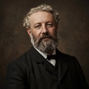 Portrait restauré de Jules Verne (1828 - 1905) en ultra-haute définition par TRACES-photographie.