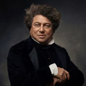 Portrait restauré en ultra-haute définition de l'écrivain Alexandre Dumas (1802–1870) par TRACES-photographie.