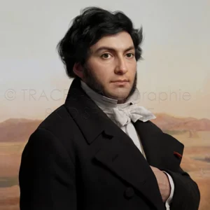 Portrait restauré en ultra-haute définition de Jean-François Champollion (1790–1832), père de l'égyptologie, par le studio TRACES-photographie.